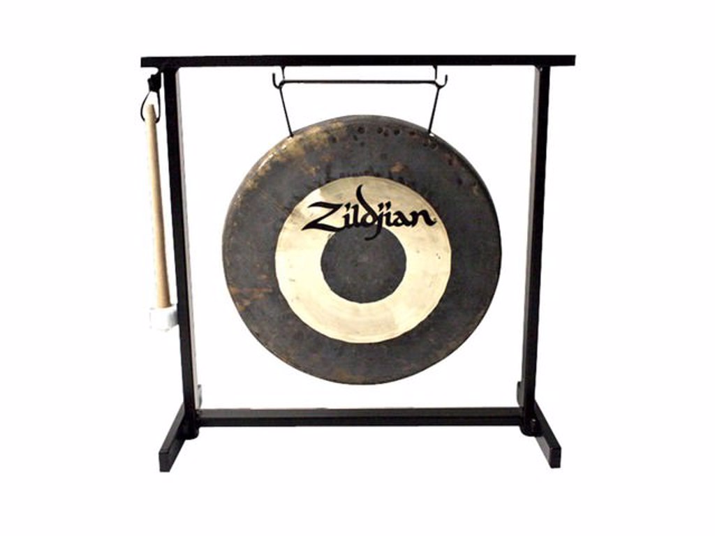 Tam Tam Gong met racket; koperen slaginstrument; traditioneel Chinees